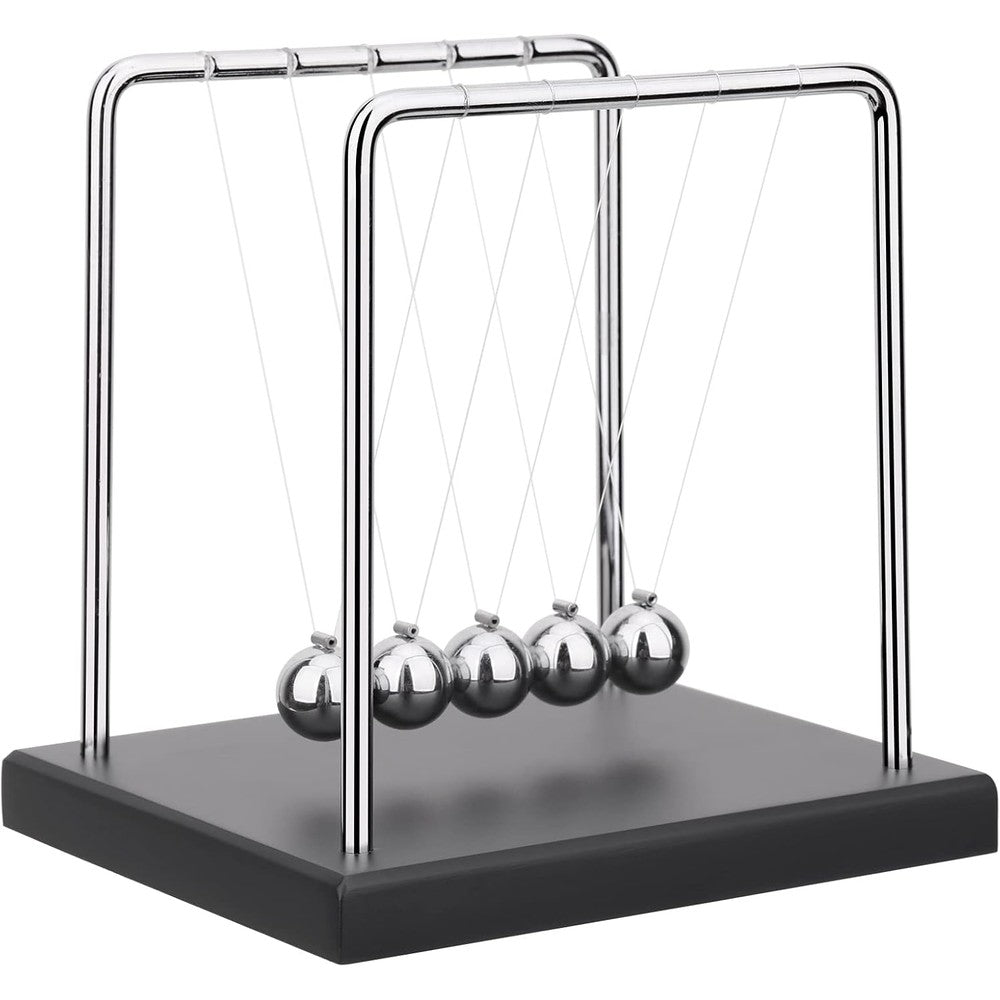 QLKUNLA Newtons Cradle balance balls front view on wooden desk