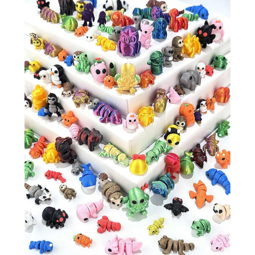 Generic 120 pieces mini 3d printed animal set front view for desk decor