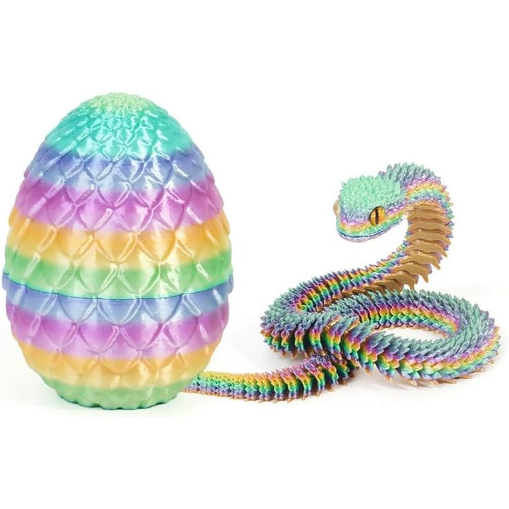 Generic 3D printed rainbow snake egg front view on executive desk