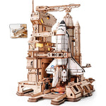 Robotime ROKR Space Shuttle 3D wooden puzzle model front view
