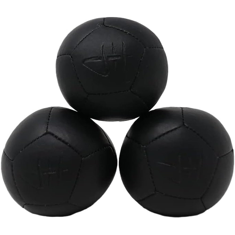 Zeekio Josh Horton Pro Series Juggling Balls front view of three black professional juggling props.