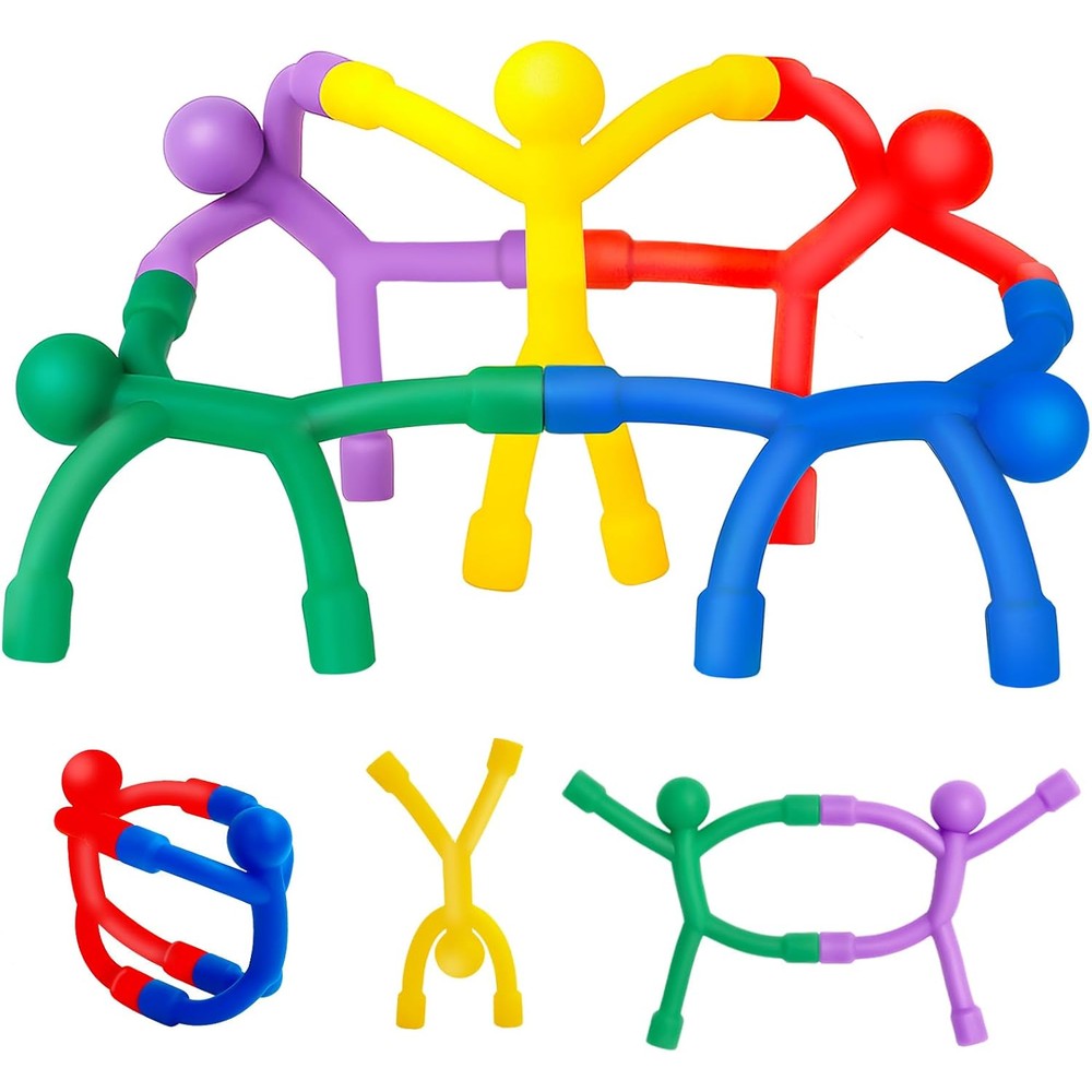 Neomuch magnetic travel sensory toys front view pack of ten colorful flexible stick men figures for kids travel activities