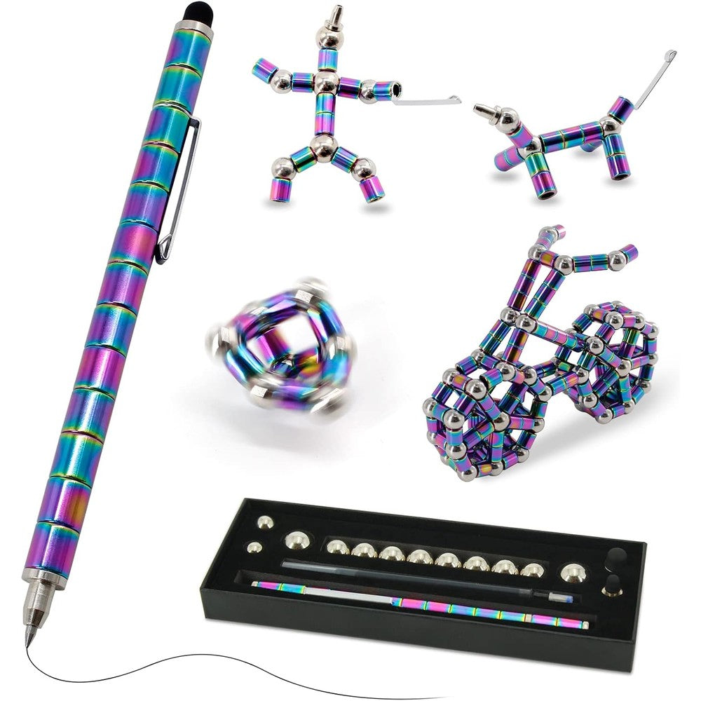 TTzycc magnetic pen front view showcasing the multicolor iridescent finish.