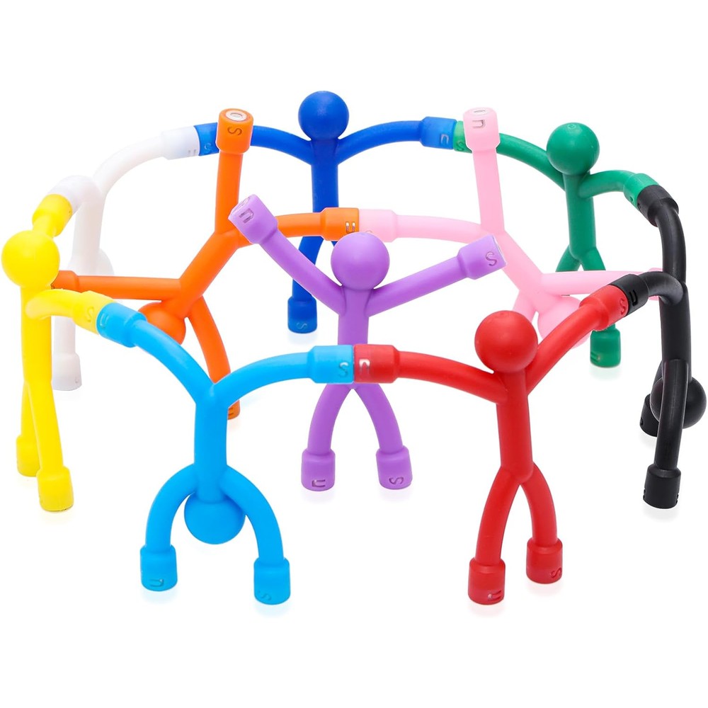 AGMITRAKA magnetic travel toys 10 pieces pack front view showcasing vibrant solid colors