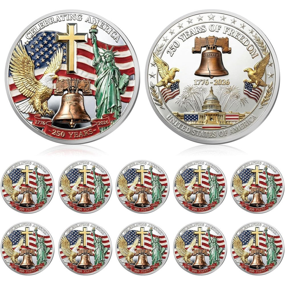 Highergo American 250th Anniversary Commemorative Coins front view showing the bald eagle design.
