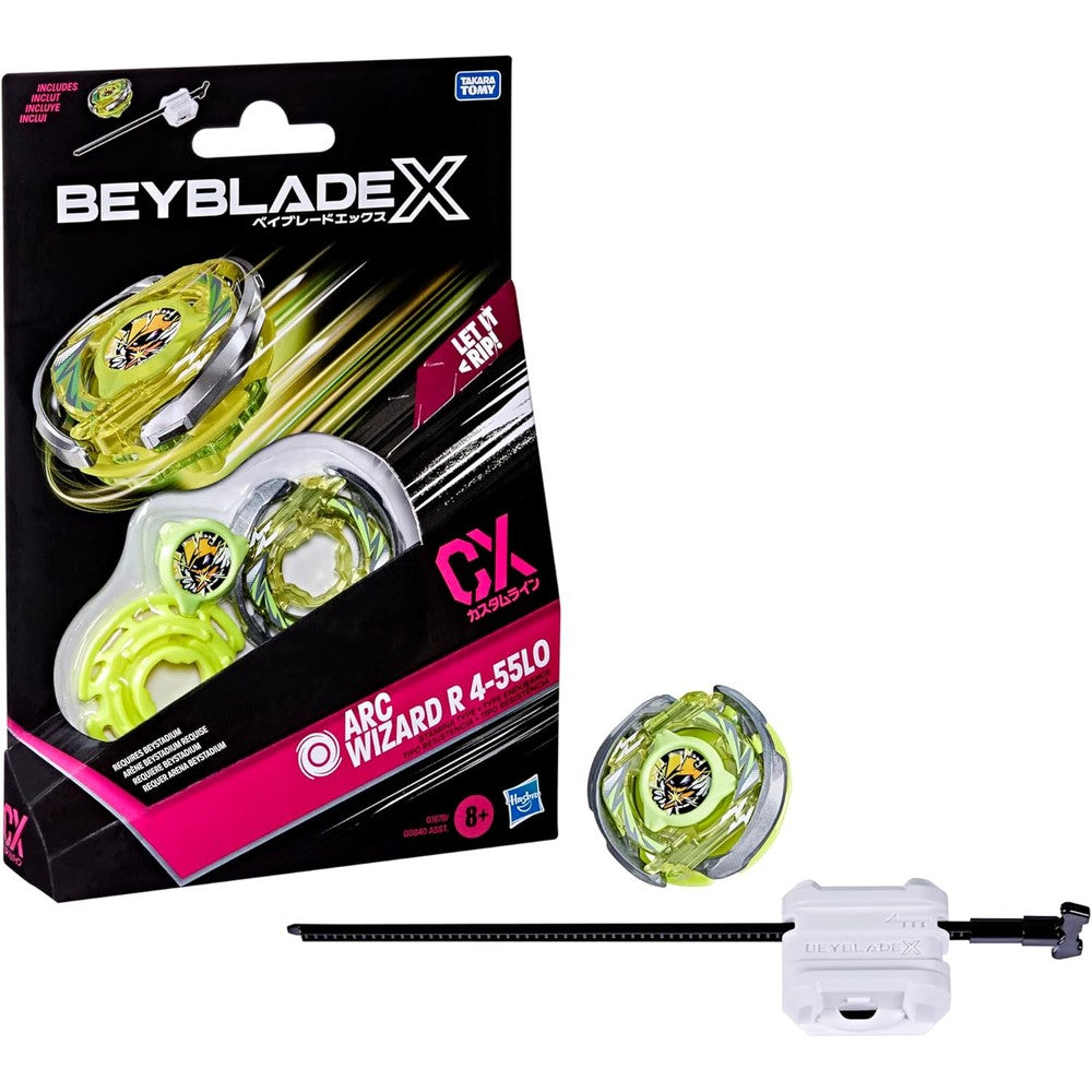 Beyblade X Arc Wizard R Starter Pack front view packaging showing the stamina top and launcher.