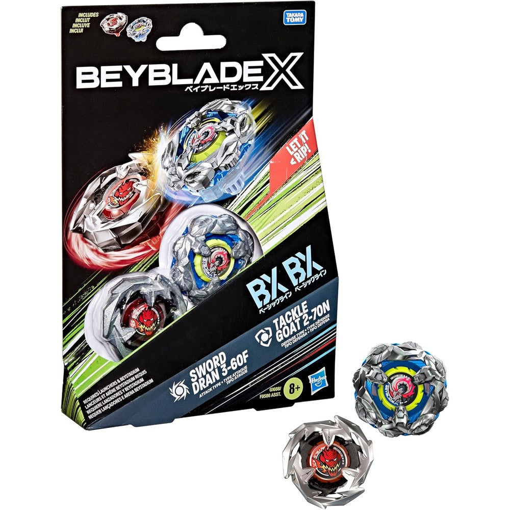 Beyblade X Tackle Goat 2-70N And Sword Dran 3-60F Dual Pack Set For Competitive Battling Right Spinning Tops For Kids Ages 8 Plus - Image 1