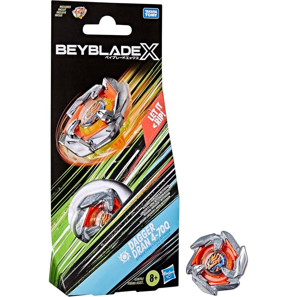 Beyblade X Dagger Dran 4-70Q booster pack front view