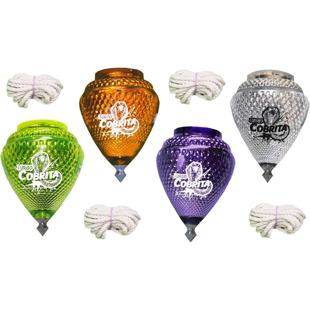 Trompos Cometa Mini Cobra 4 pack set front view