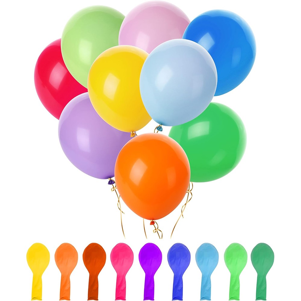 Mr. Pen latex party balloons front view showcasing assorted vibrant colors