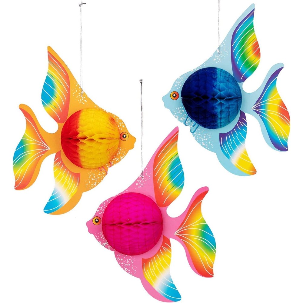 90shine 12 piece tropical fish party decorations front view