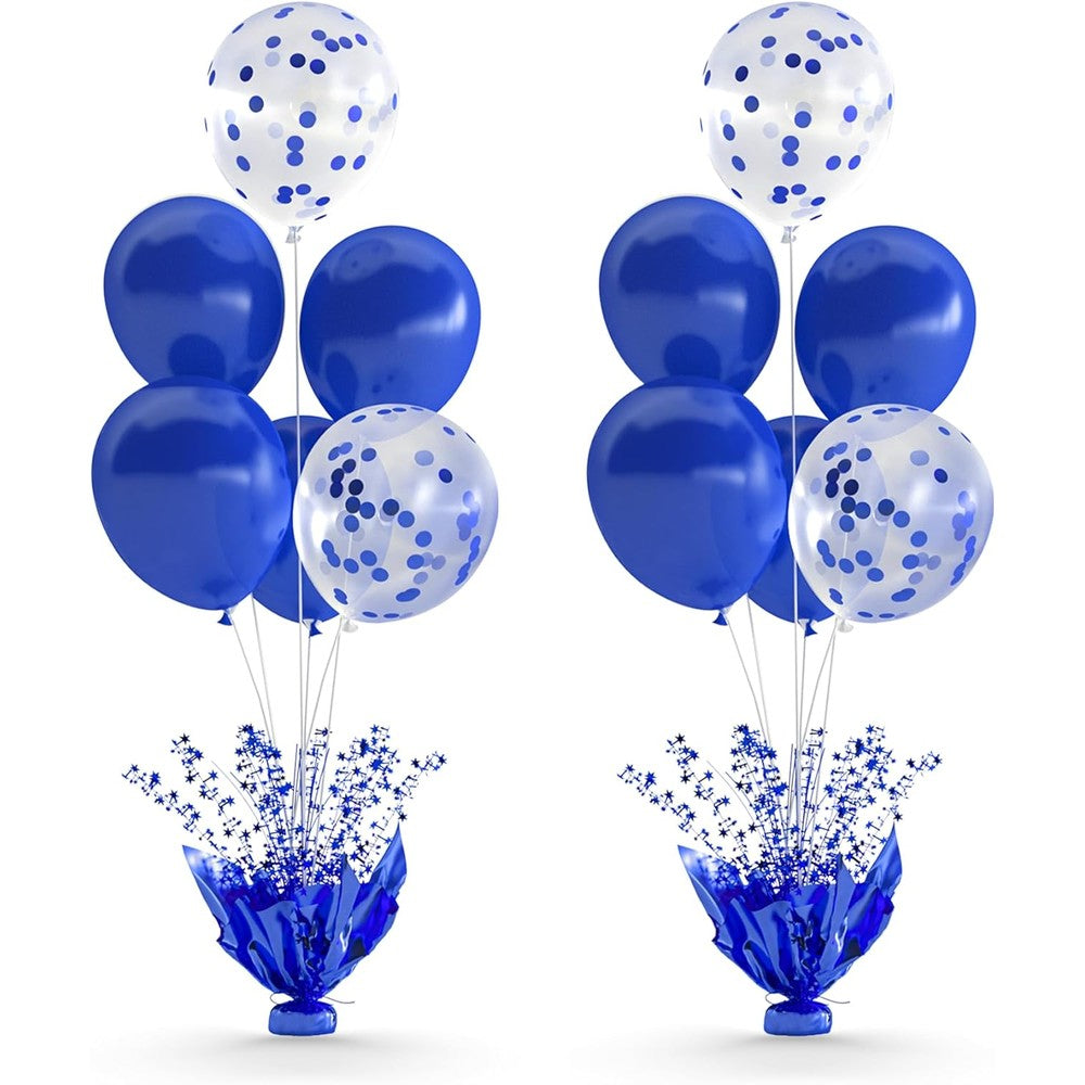 Suppromo royal blue balloon table centerpiece kit front view