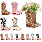 Memorywuu 12 piece western cowgirl boot flower boxes front view centerpiece