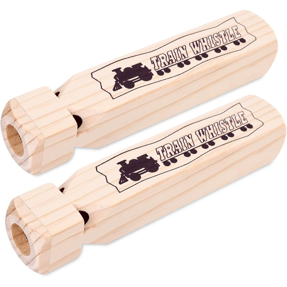 Poplay wooden train whistle set front view for kids