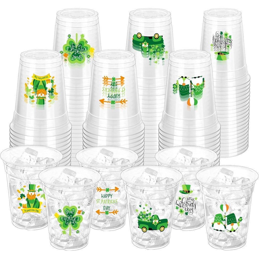 Zcptz 100 piece St. Patrick's Day party cups front view