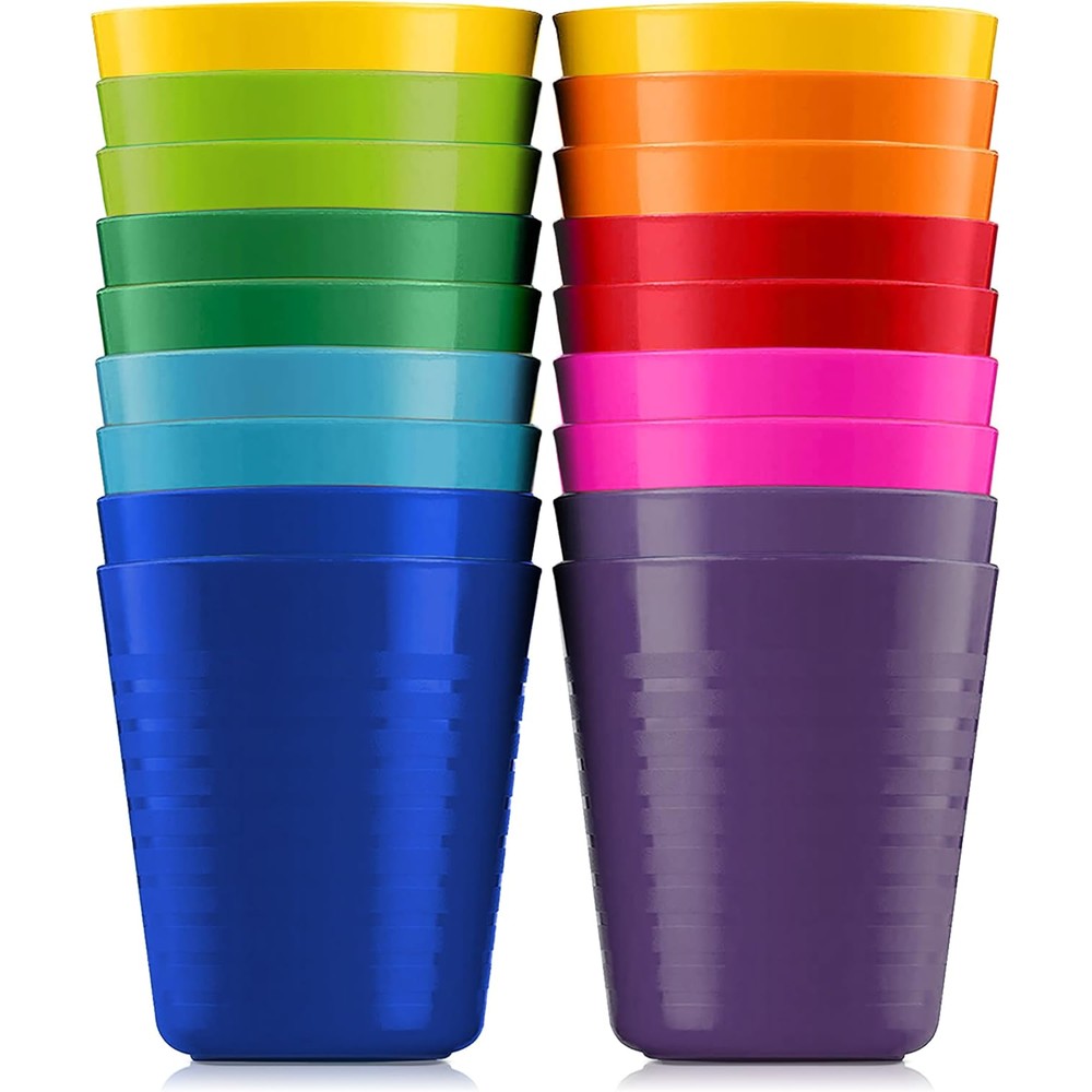 Plaskidy Kids Cups set of 18 plastic tumblers front view