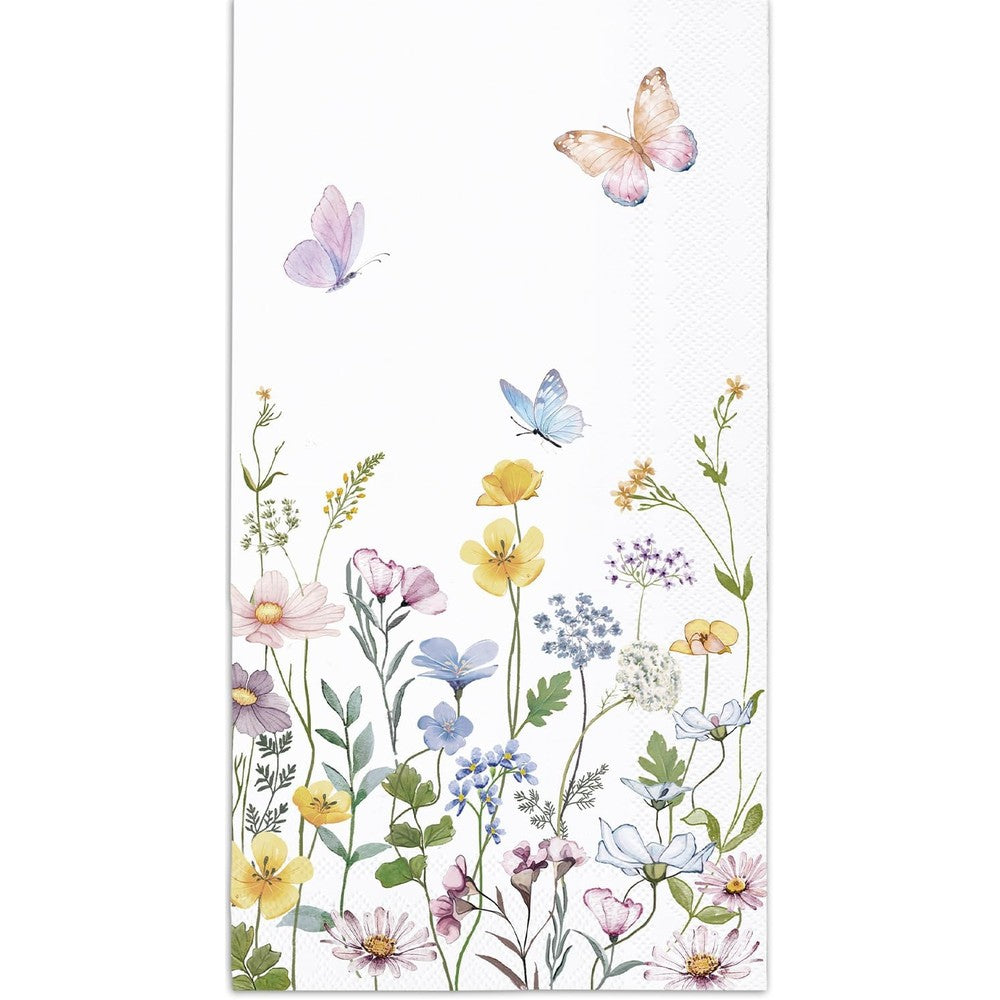 NKPDAXM spring floral napkins front view pack of fifty featuring watercolor wildflowers