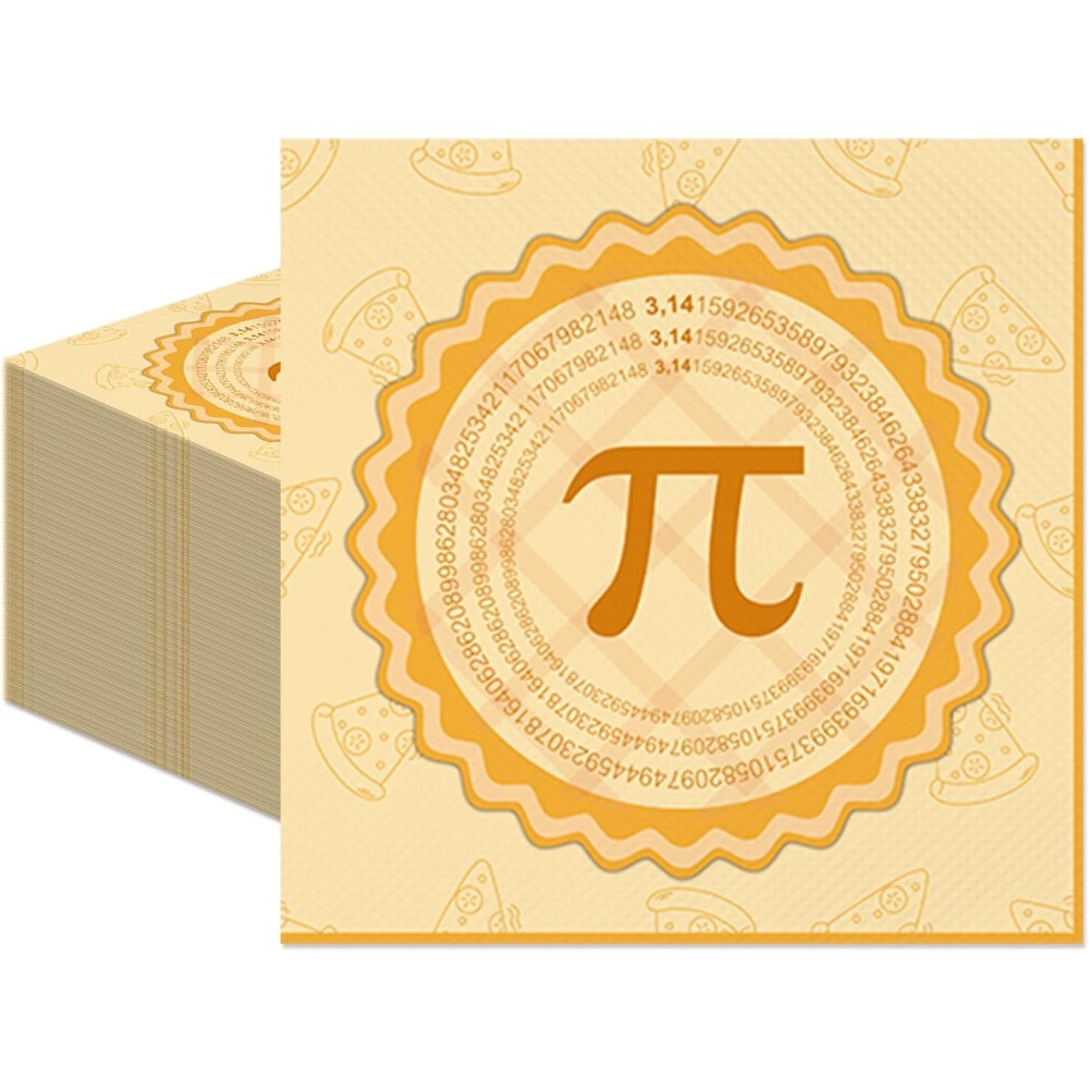 EUOYUFO pi symbol party napkins front view yellow math theme table supplies