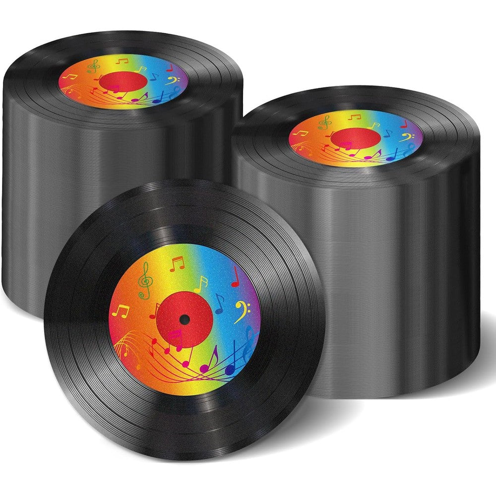ZOIIWA vinyl record themed napkins front view showing retro black disc design