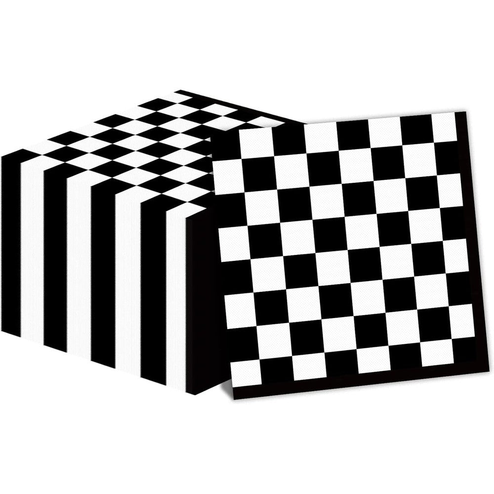 ZOIIWA checkered flag party napkins packaged front view