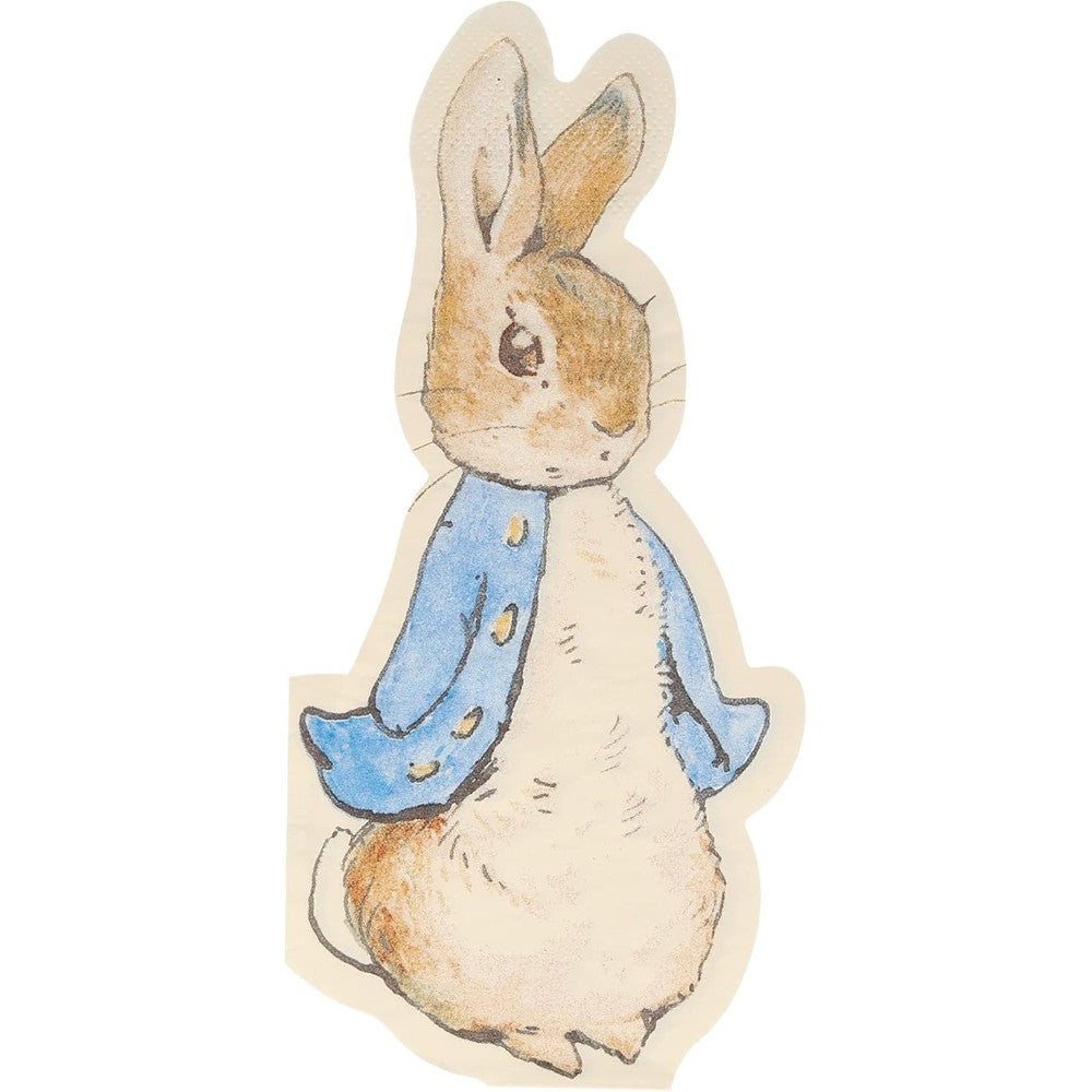 Meri Meri Peter Rabbit Disposable Paper Napkins front view featuring vintage Beatrix Potter illustration for themed party tables.