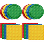 Durygen building blocks themed party tableware set front view