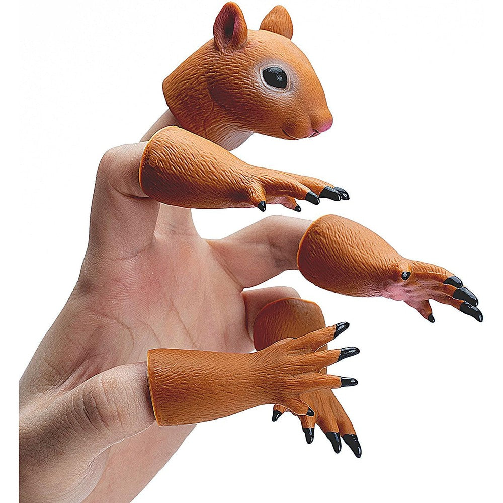 RONIAVL animal squirrel finger puppet five piece set front view showing head and paws