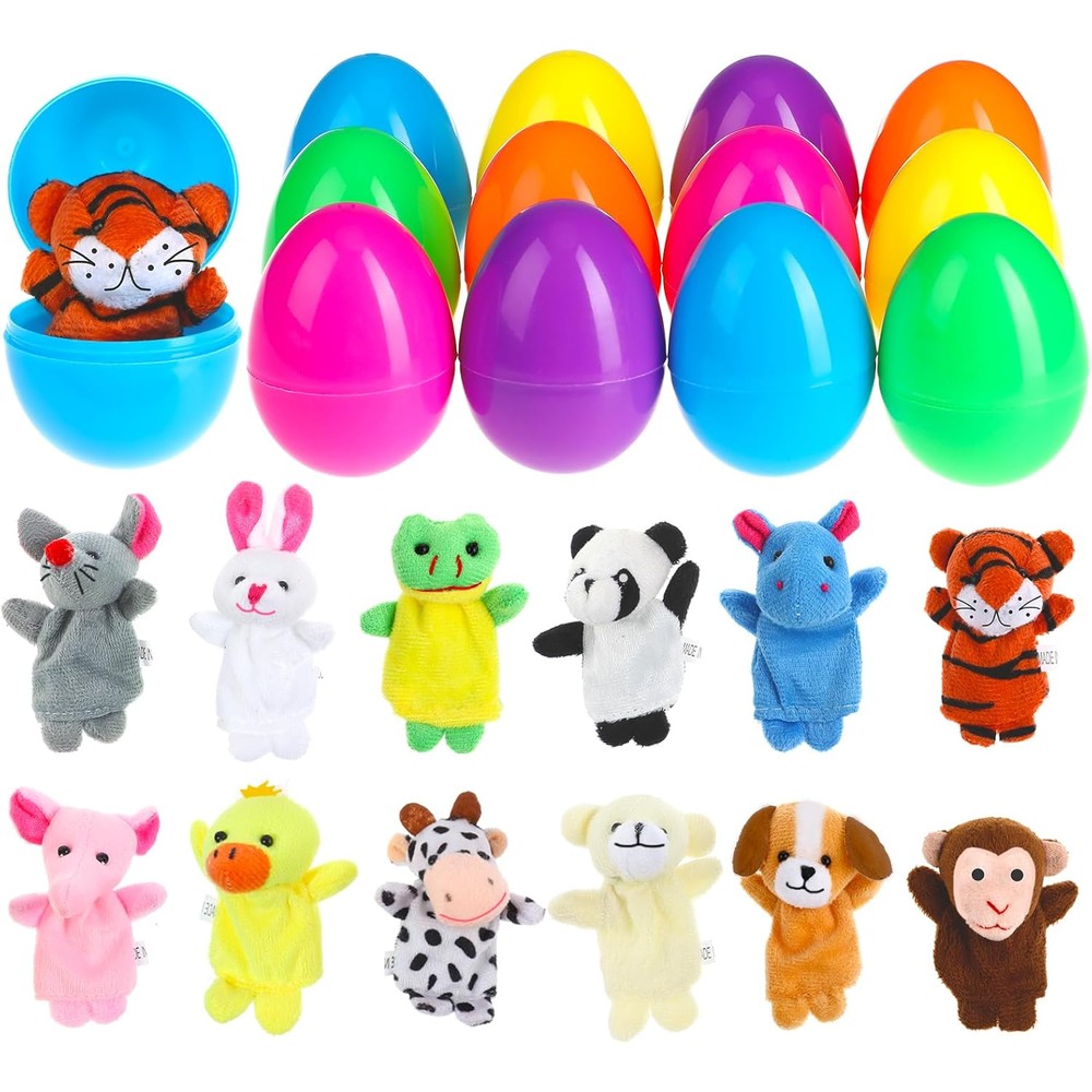 BILLMOSS Easter Eggs with Finger Puppets front view packaging showing colorful holiday surprise toys