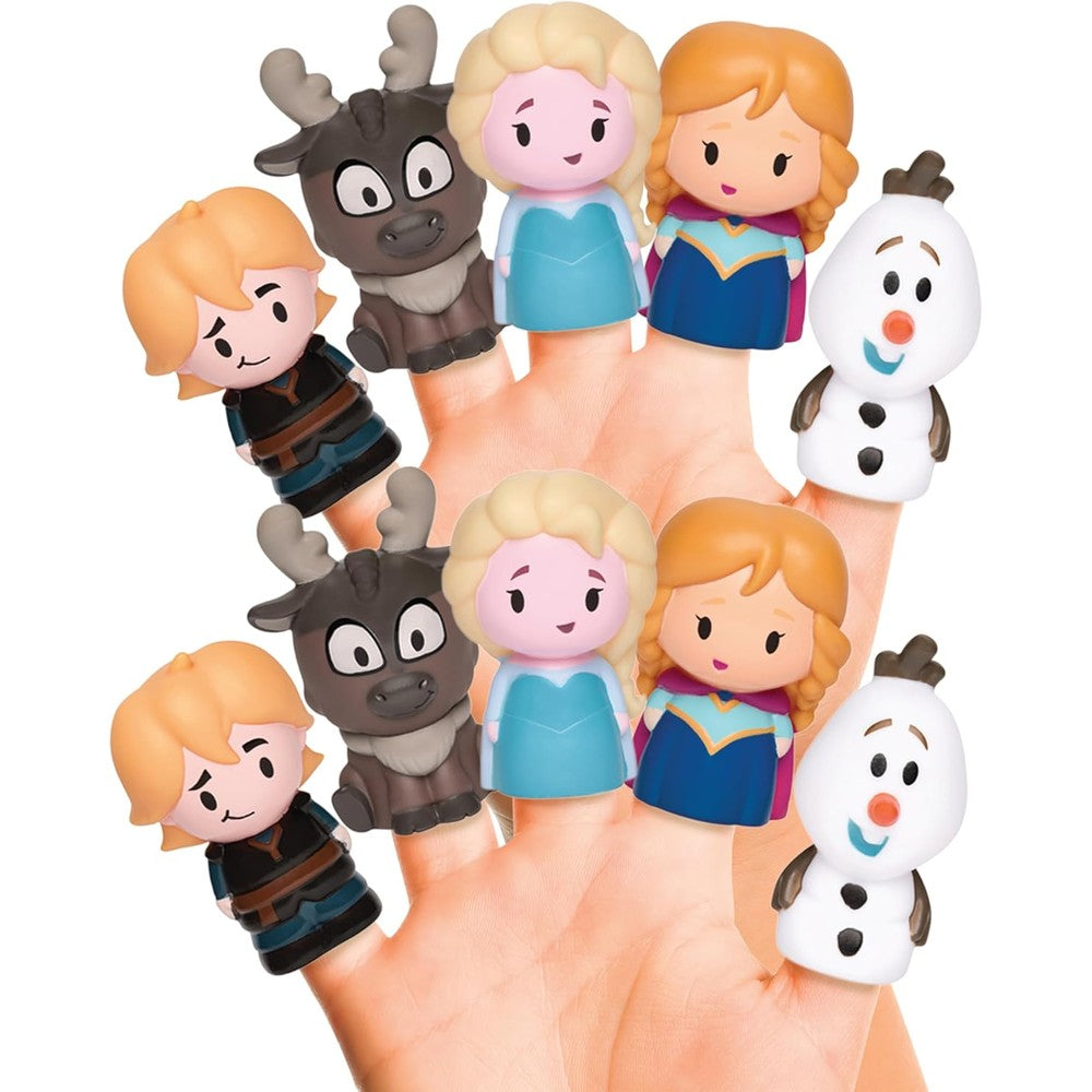Disney Frozen bath finger puppets ten piece set front packaging view
