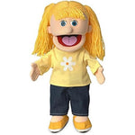 Silly Puppets Katie Peach Girl 14 inch hand puppet front view