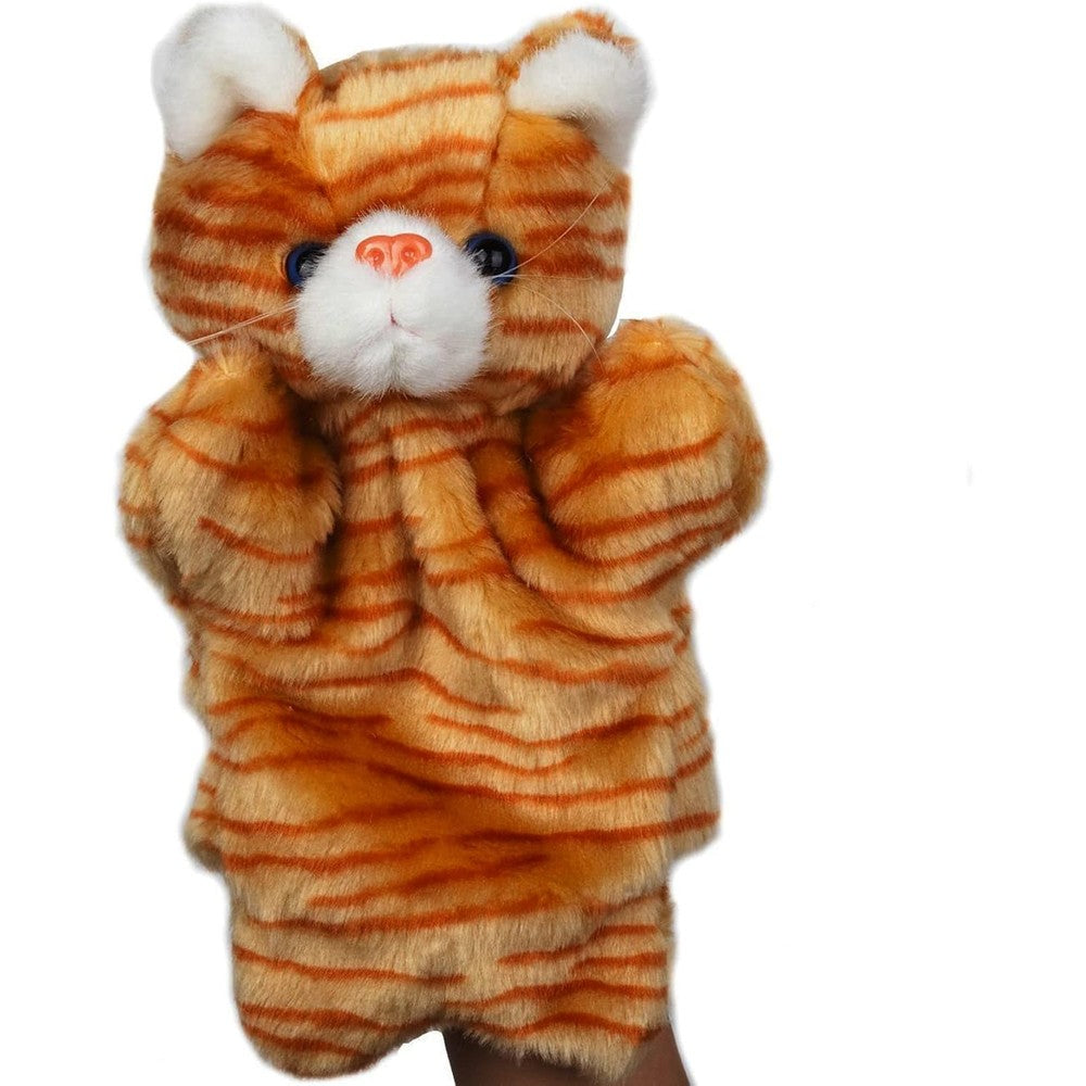 Zuxucuvu Tabby Cat Hand Puppet front view for kids play
