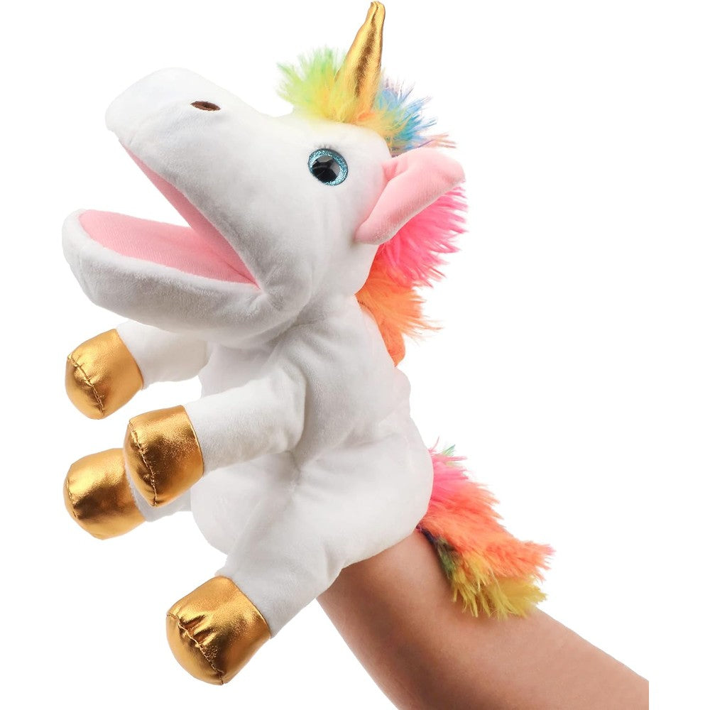 Hopearl unicorn plush hand puppet front view