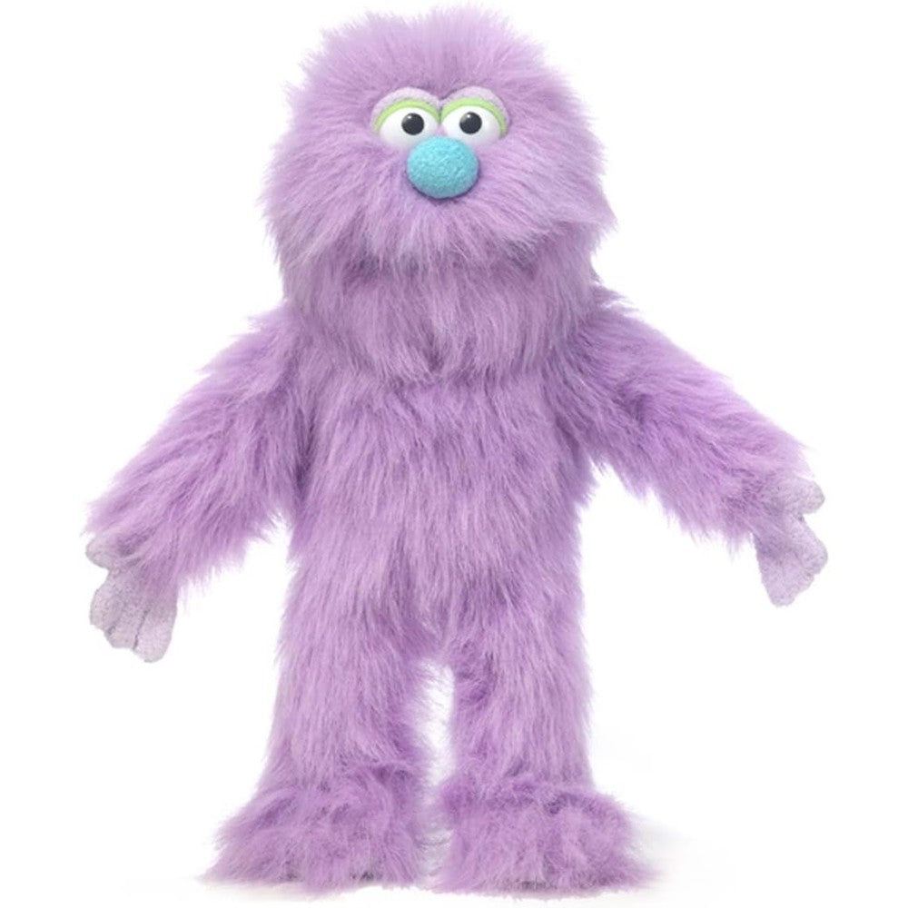 Silly Puppets 14 inch purple monster hand puppet front view