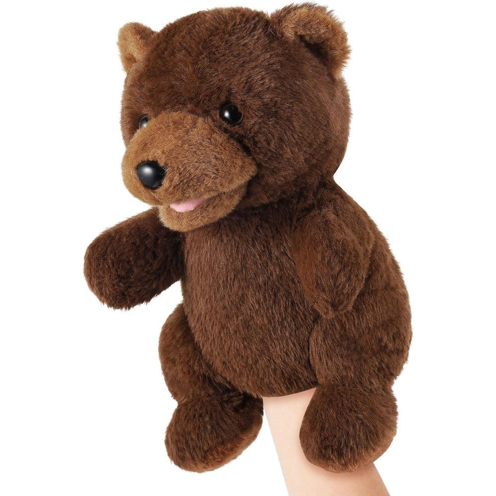 ZJoey brown bear plush hand puppet front view