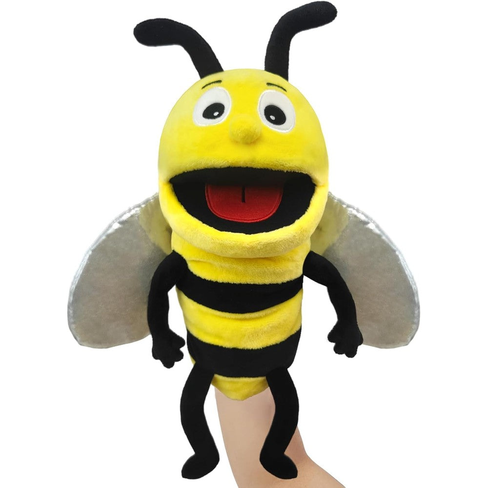 Justqunseen realistic plush bee hand puppet front view