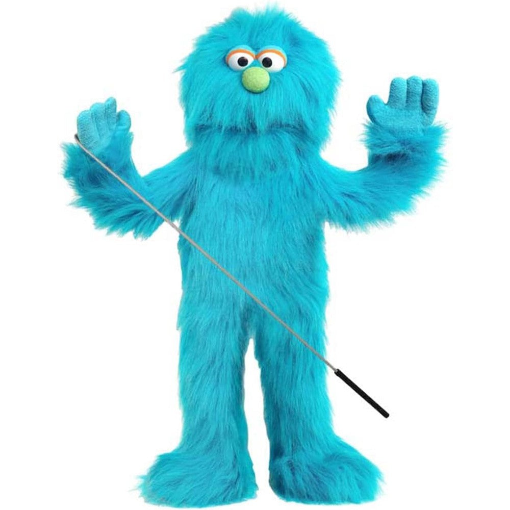 Silly Puppets 30 inch blue monster puppet full front view
