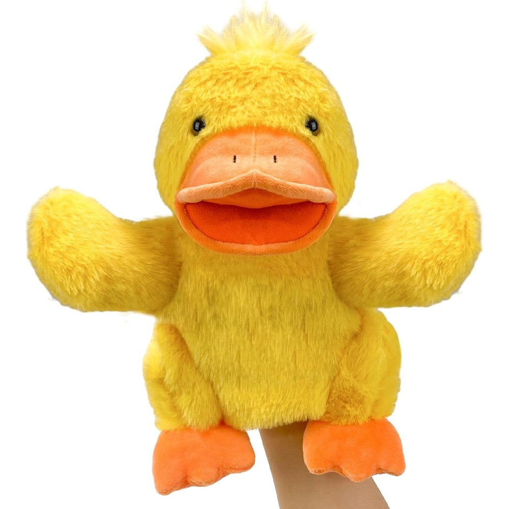 Okegztoa realistic duck plush hand puppet front view