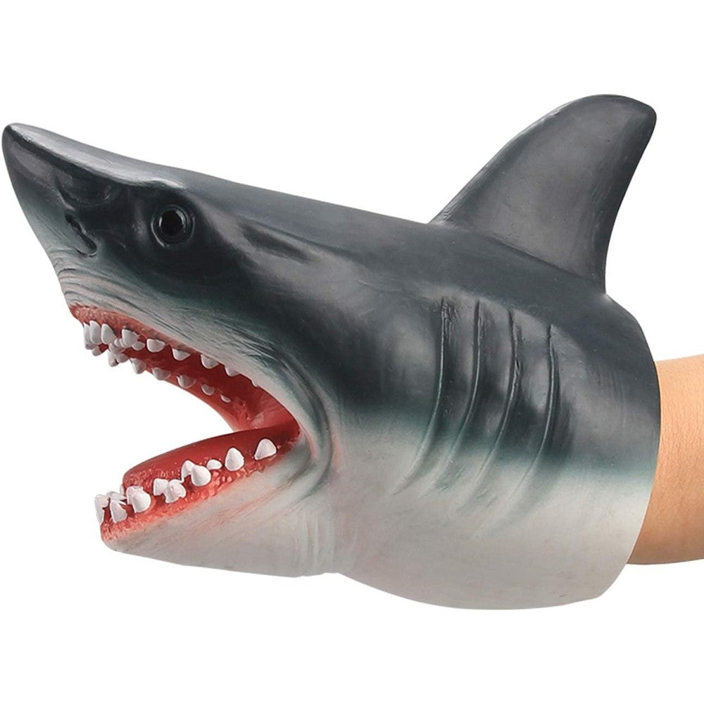 Gemini&Genius shark hand puppet front view showing realistic details