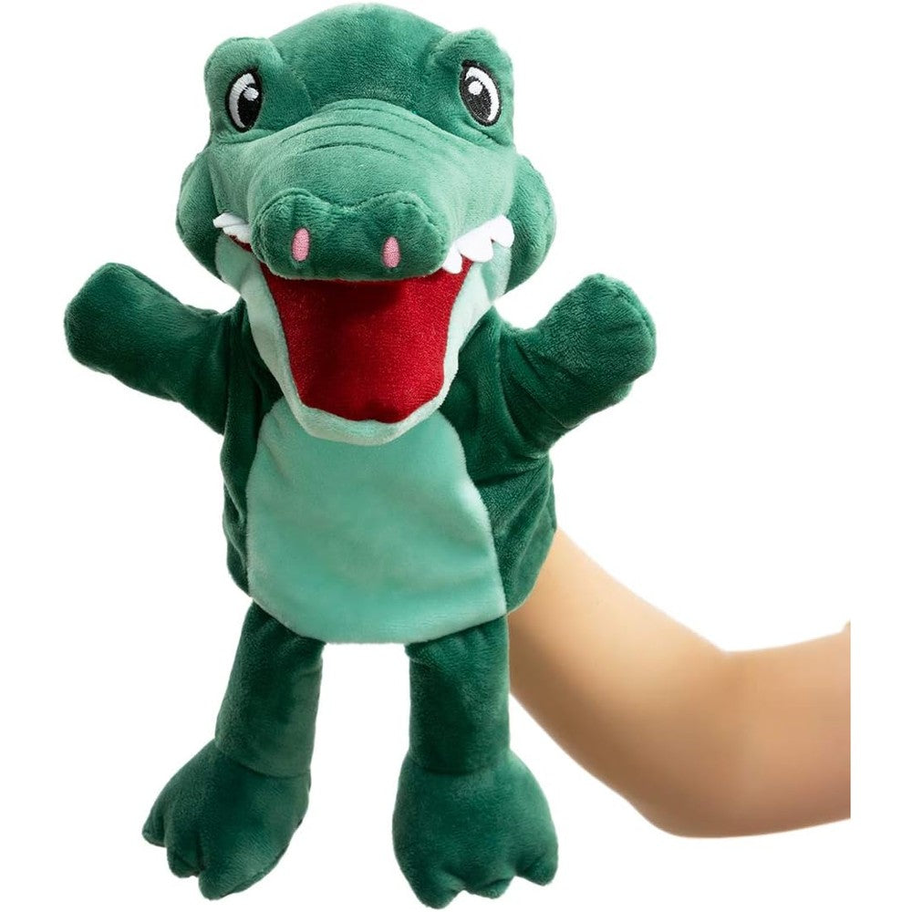 HollyHOME crocodile plush hand puppet front view