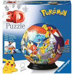 Ravensburger Pokemon 3D jigsaw puzzle ball packaging front view showing Pikachu and Charizard artwork