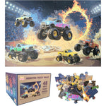 Tot Dojo Monster Truck Rally Jumbo Floor Puzzle front view of packaging box