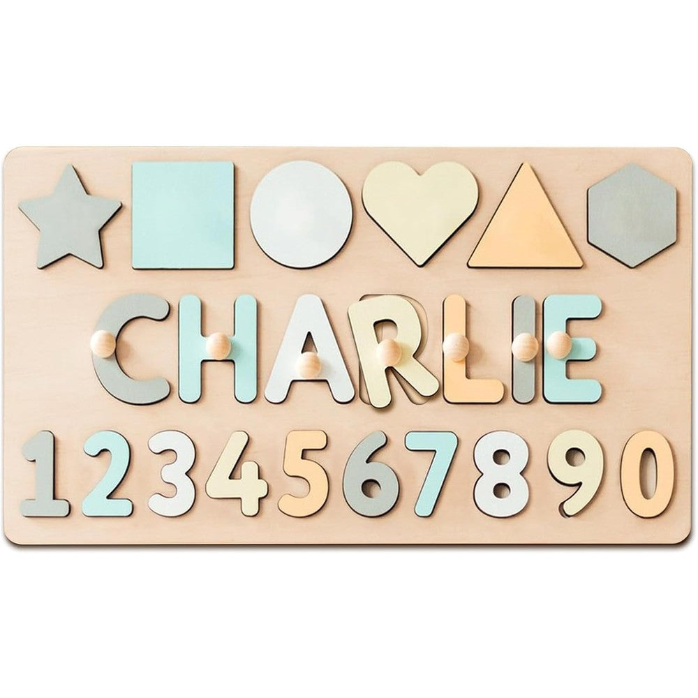 WNNNS personalized wooden name puzzle front view educational custom toy for toddlers