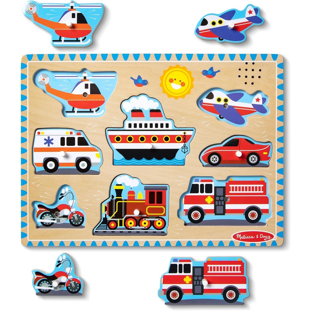 Melissa & Doug Vehicles Sound Puzzle front view