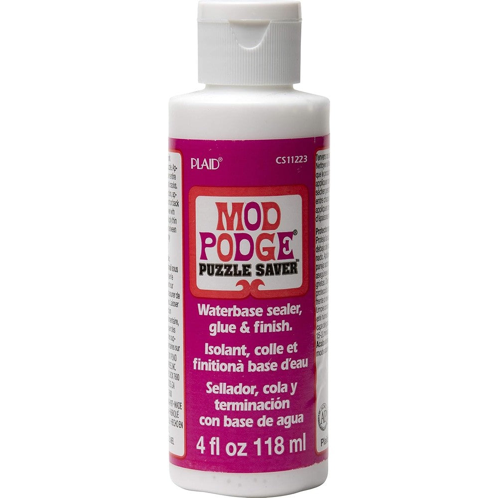 Mod Podge Puzzle Saver four ounce bottle front view glossy sealer