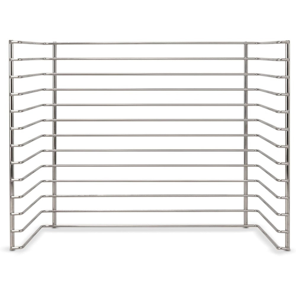 Melissa and Doug wire puzzle storage rack holding wooden children puzzles front view