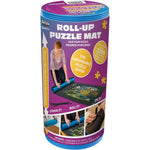 Buffalo Games Roll Up Puzzle Mat front view showing the blue felt surface with printed guidelines.