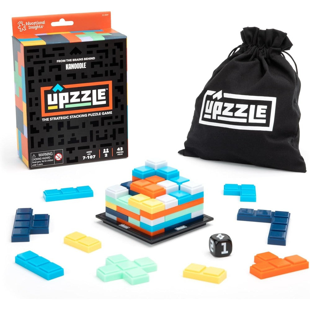 Educational Insights Upzzle strategic stacking board game front view packaging