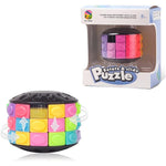 R.Y.TOYS Rotate and Slide Puzzle front view showing 12 colors and 3 layers cylindrical design.
