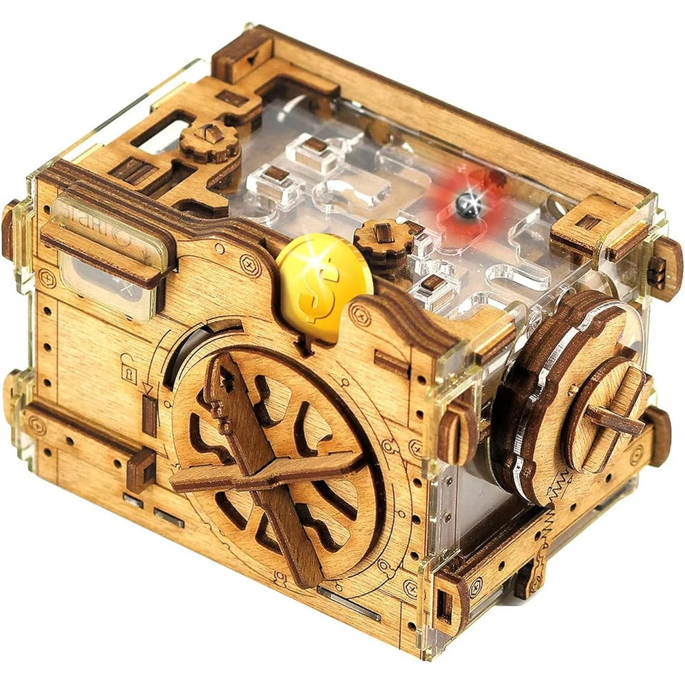 Idventure A-Maze-Ing Safe wooden puzzle box front view