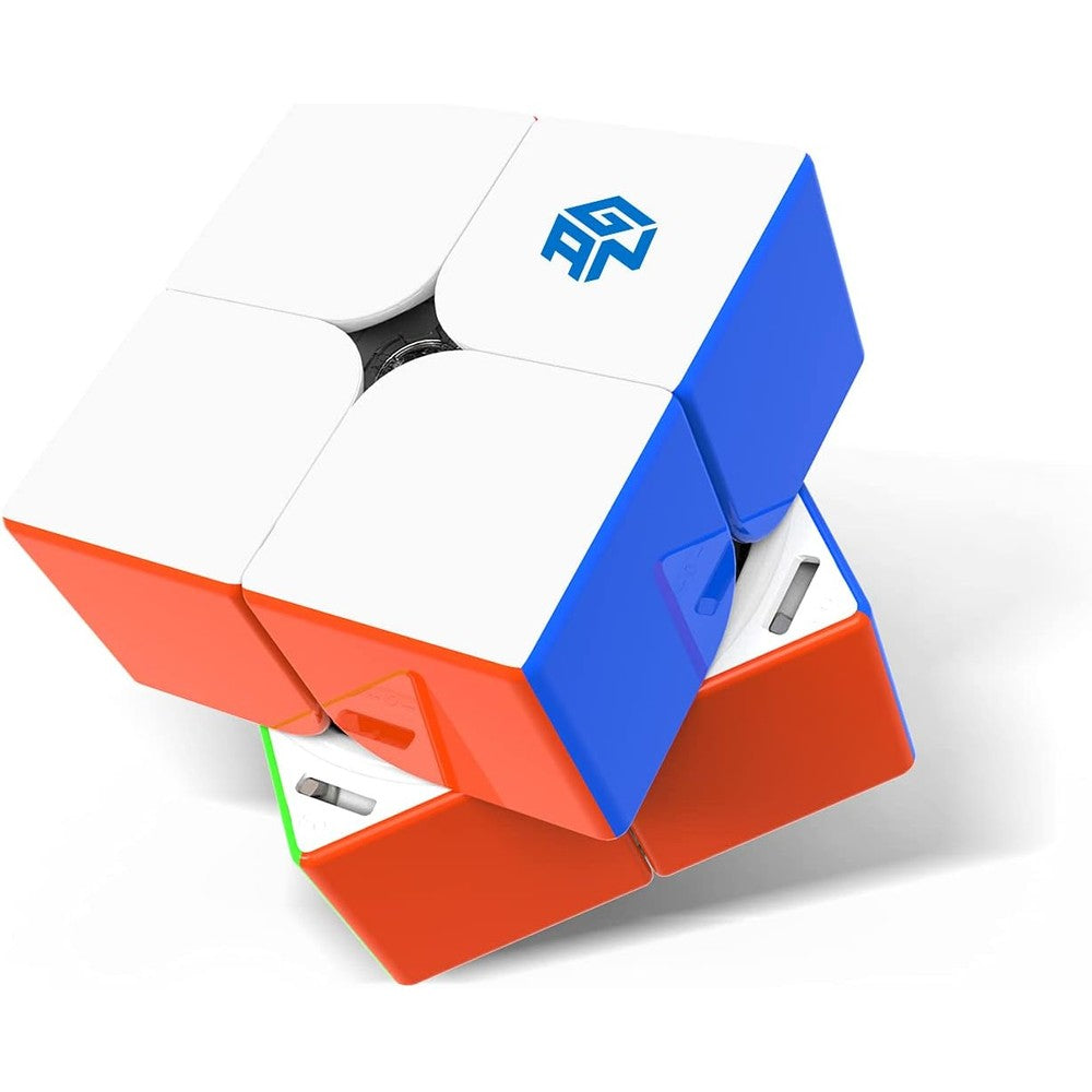 GAN 251 M Pro 2x2 stickerless magnetic speed cube front view.